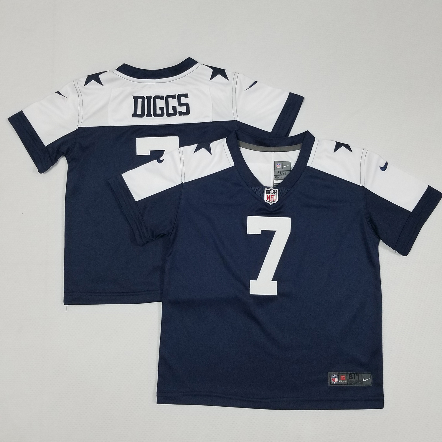 Toddler Nike C #7 Trevon Diggs Navy Blue Thanksgiving Stitched NFL 100th Season Vapor Throwback Limited Jersey